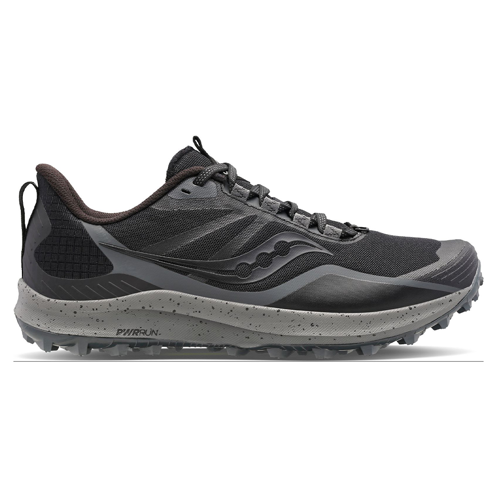 Women's Saucony Peregrine 12, Black/Charcoal, 7.5 B Medium