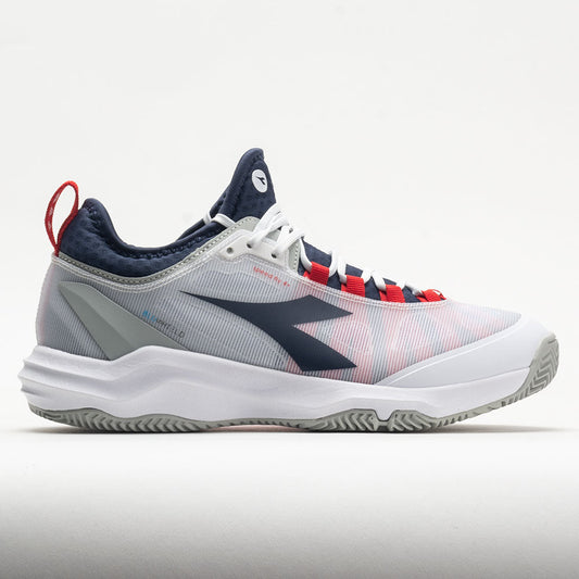 Diadora Speed Blushield Fly 4+ Clay Men's  White/Blue Corsair/Fiery Red